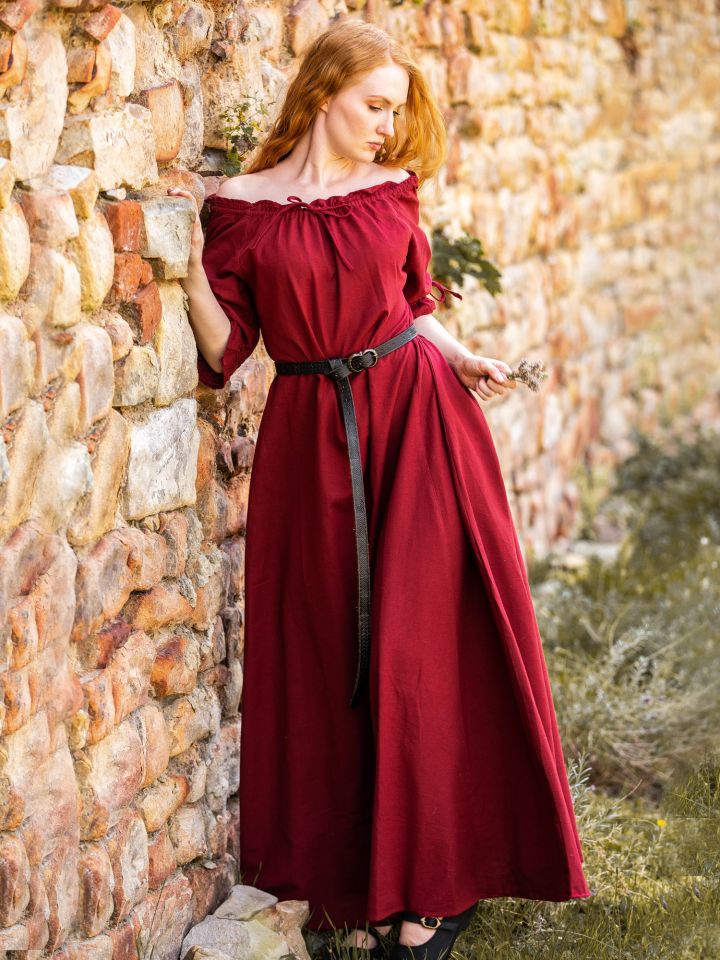 Robe à manches trois quarts Brida en rouge