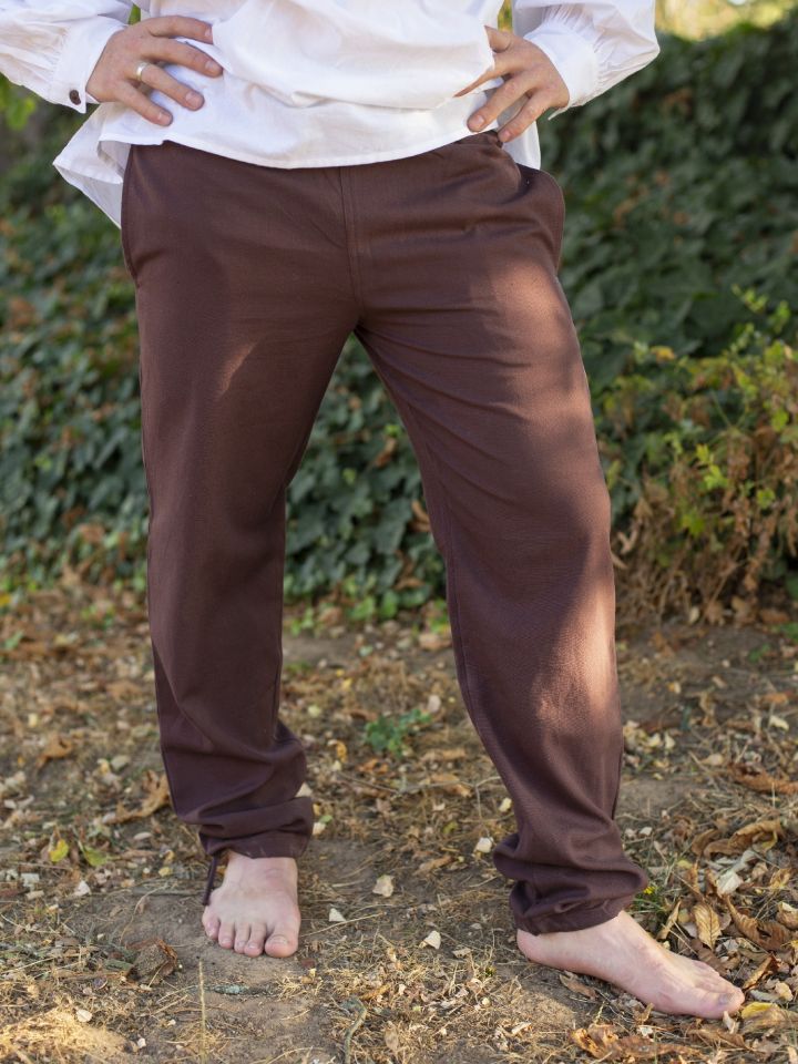 Pantalon médiéval serré aux chevilles, marron XL