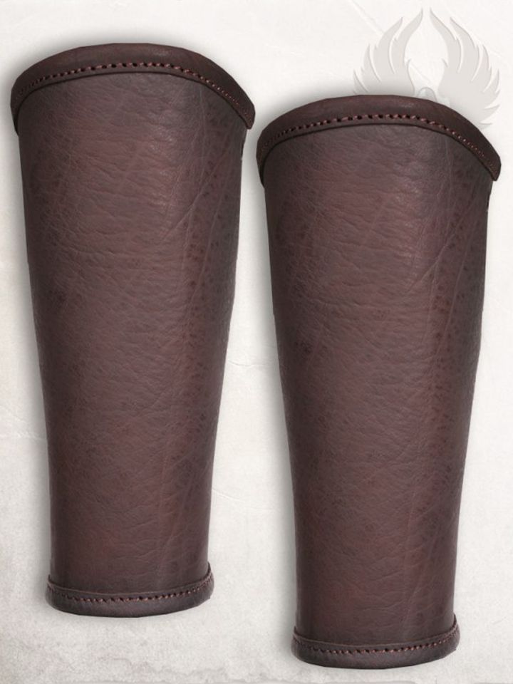 Brassards borg en cuir marron