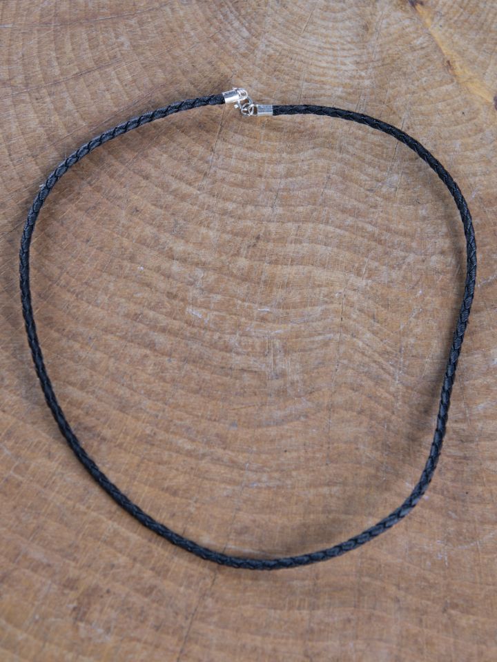 Collier en cuir tressé 50 cm