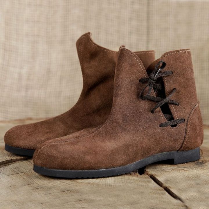 Bottines médiévales en cuir pour femme