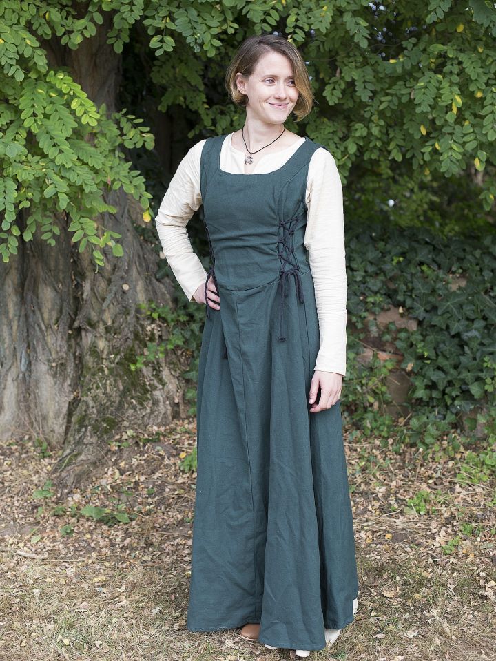 Robe médiévale sans manche en vert XL