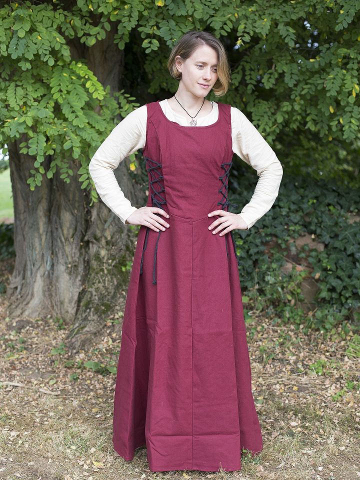 Robe médiévale sans manche en rouge XL