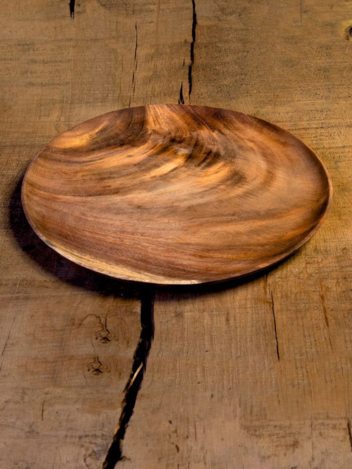 Assiette en bois d'acacia 20 cm