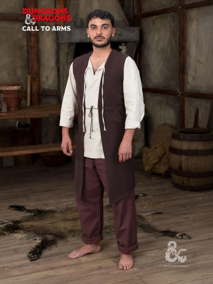 Long gilet en marron