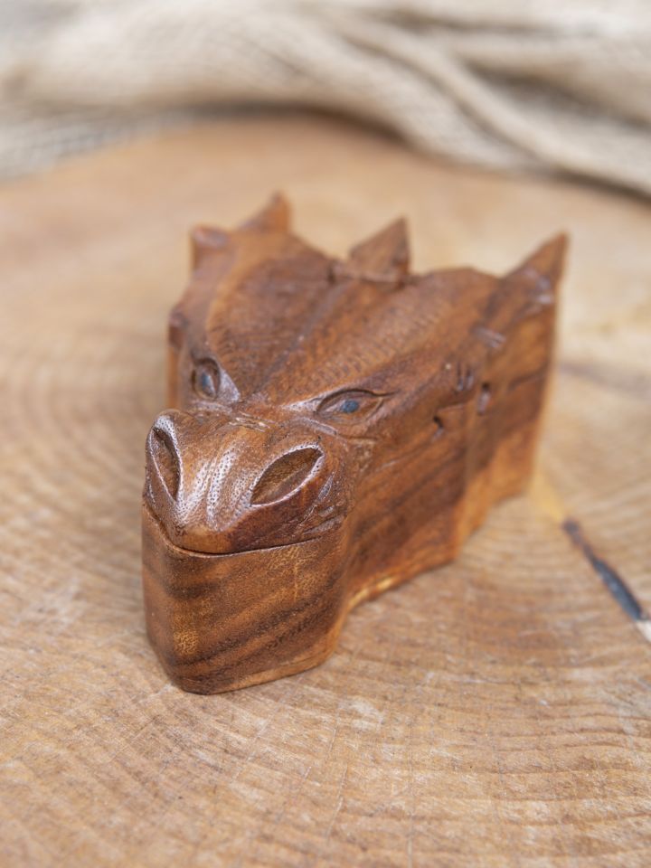 Boîte en bois tête de dragon