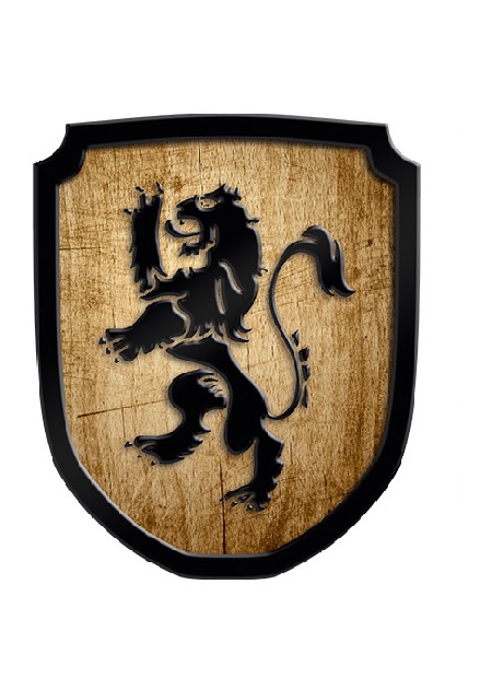 Bouclier en bois motif lion