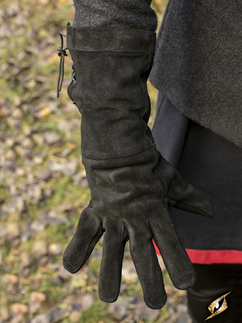 Gants en cuir suédé noir