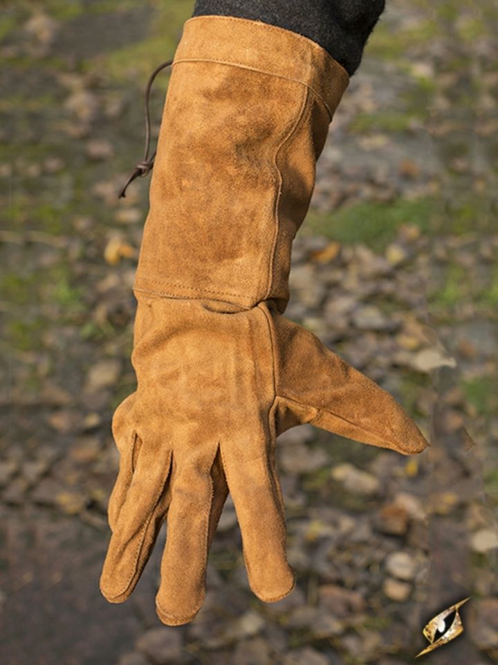 Gants en cuir suédé marron