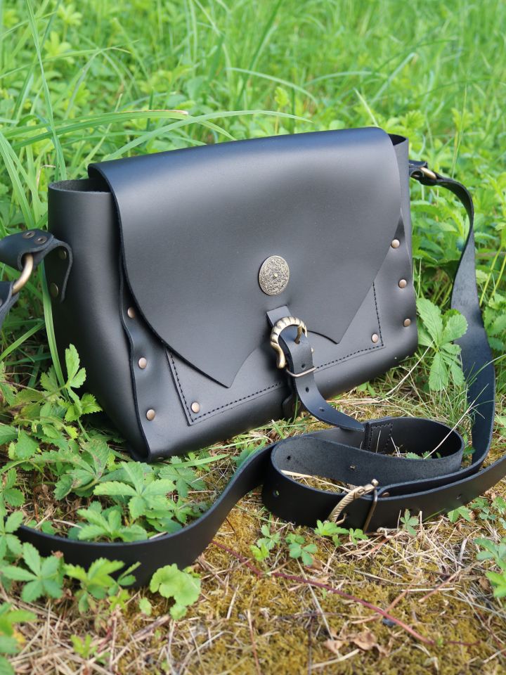 Sac à bandoulière en cuir noir