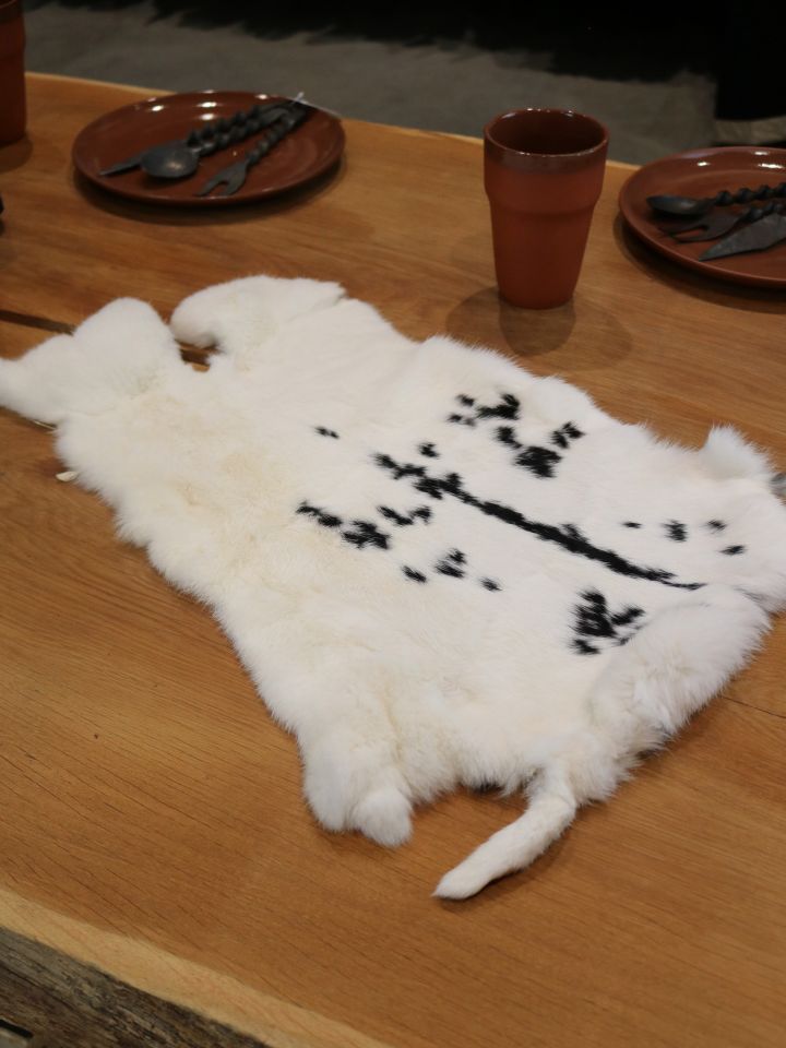 Peau de lapin avec taches
