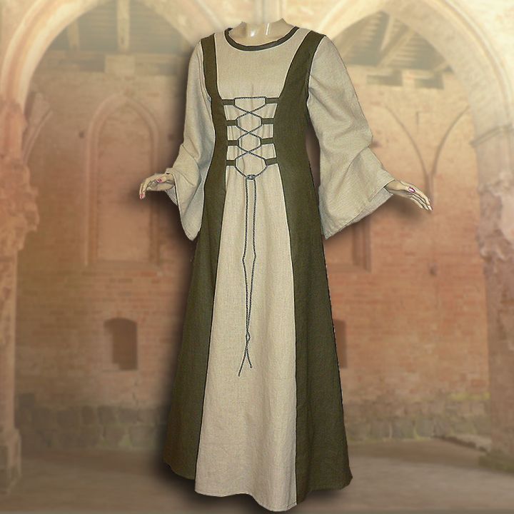 Ensemble médiéval Isabella en vert olive