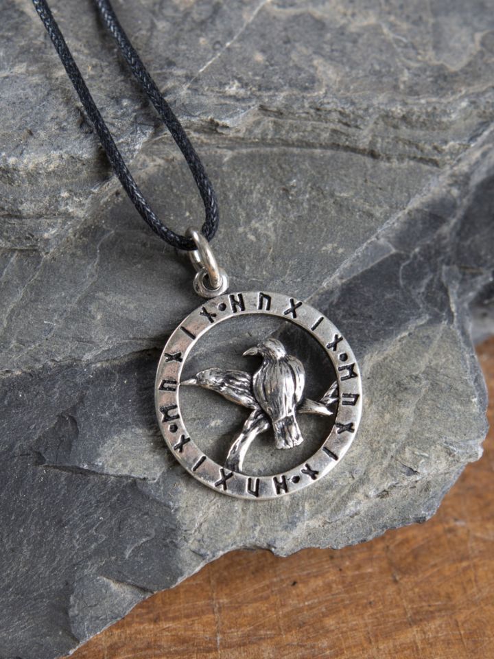 Amulette en Argent "Les Corbeaux d'Odin"