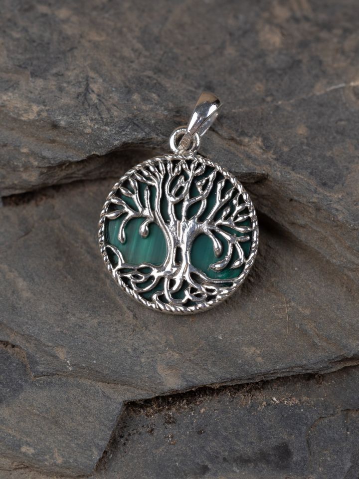 Pendentif "Arbre de Vie" avec malachite