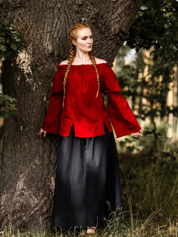 Blouse fluide en rouge