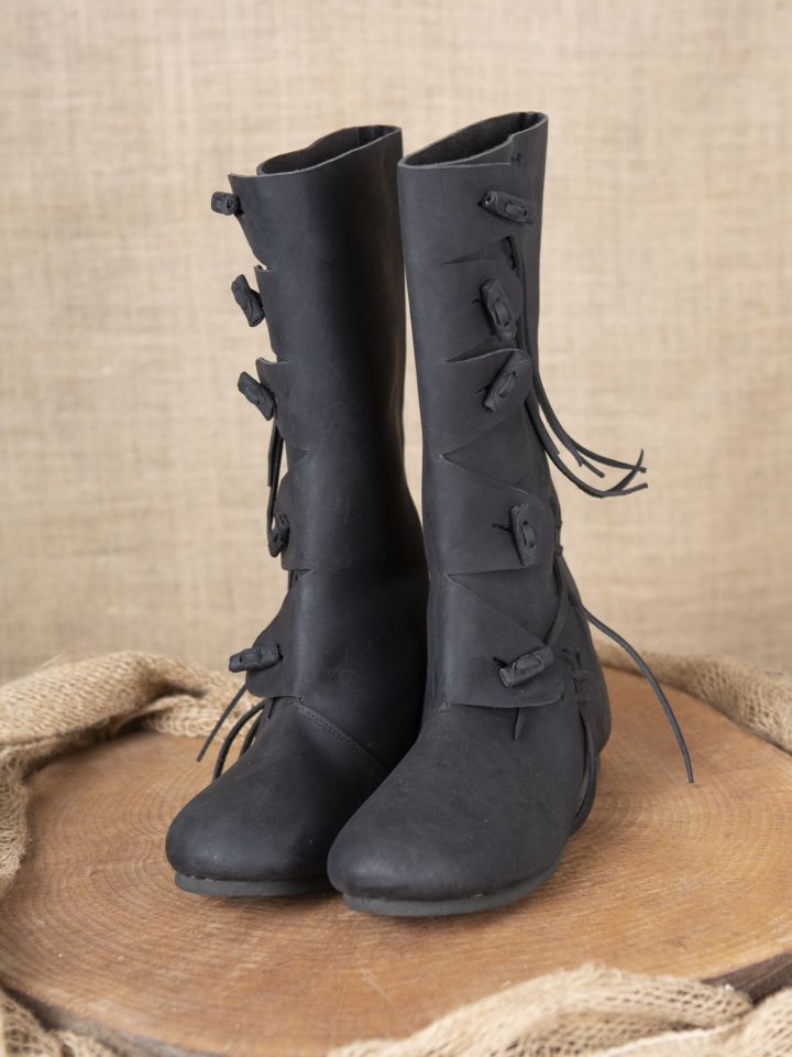 Bottes viking en nubuck noires