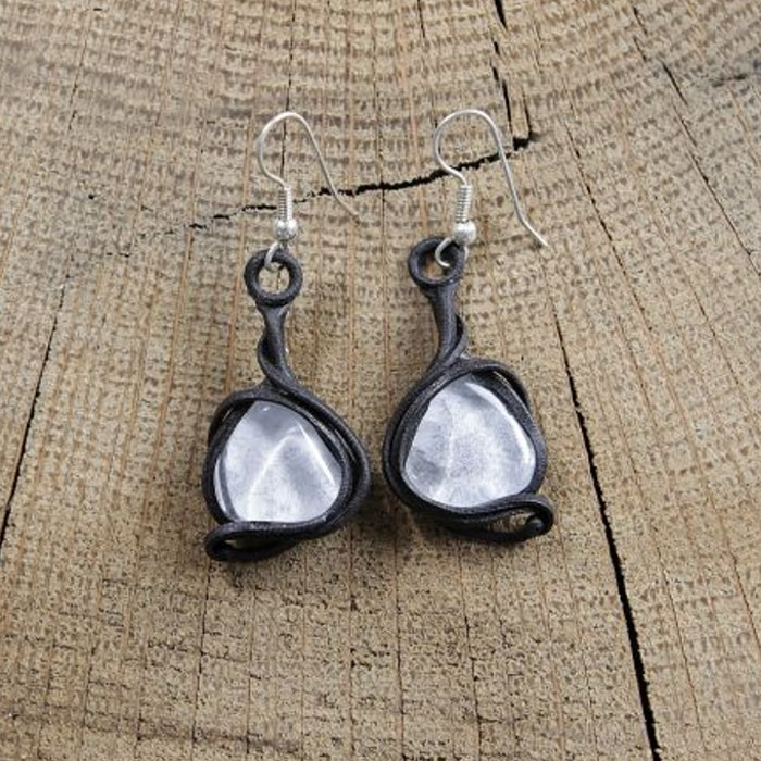 Boucles d'oreilles avec cristal de roche