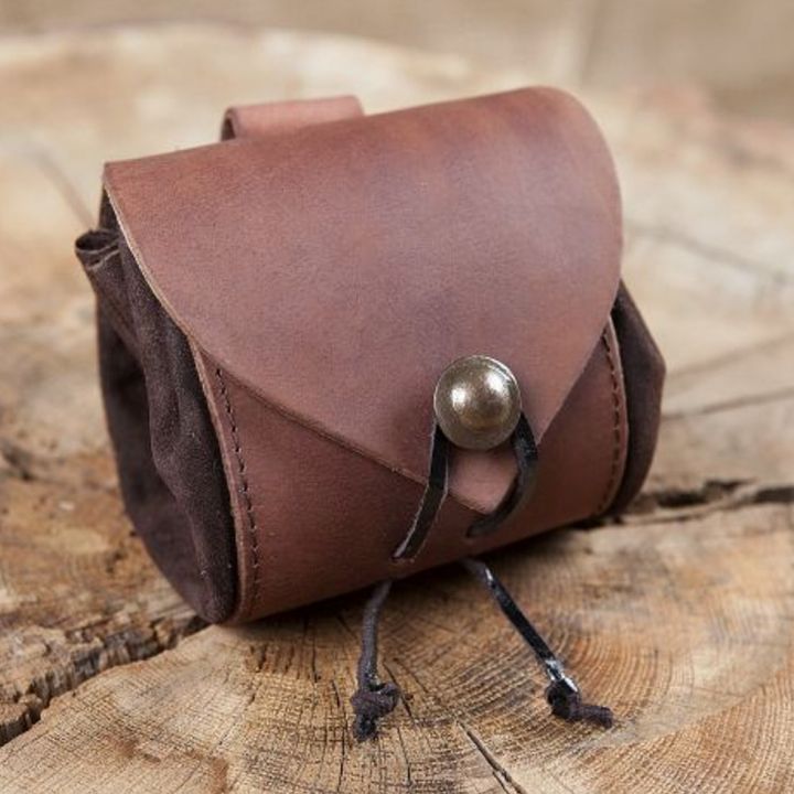Petit sac de ceinture en cuir, en marron foncé