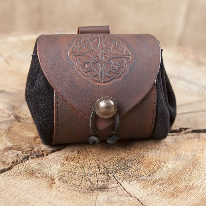 Petit sac de ceinture en cuir, motif noeud celtique III