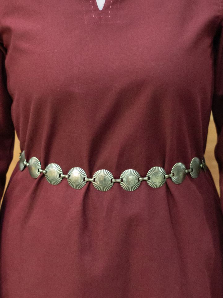 Ceinture chaîne avec motif rayons vieux laiton