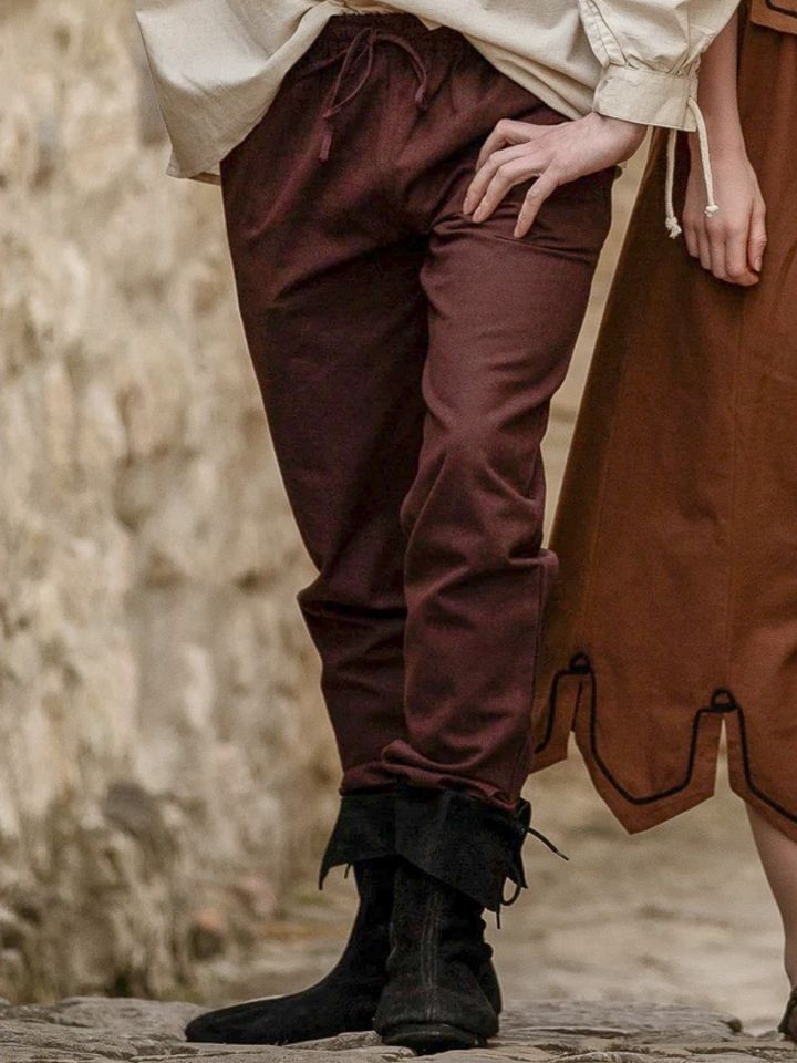 Pantalon médiéval en coton marron
