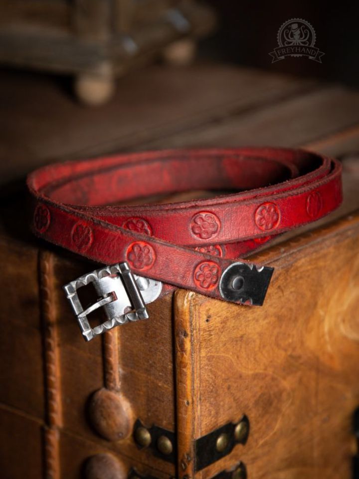 Ceinture en cuir Oswald, rouge