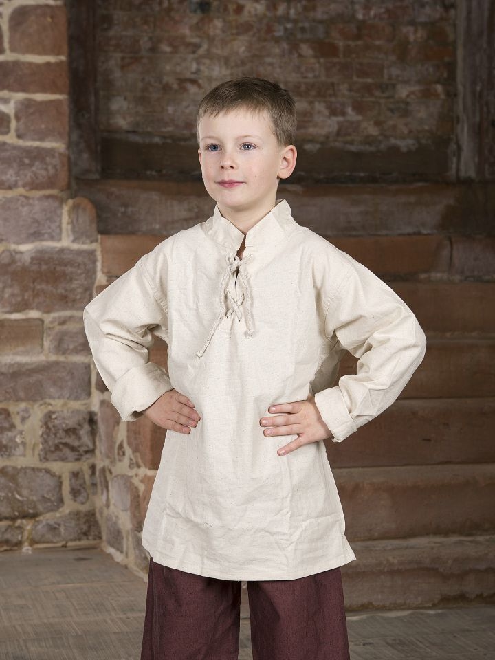 Chemise médiévale pour enfant blanc-écru