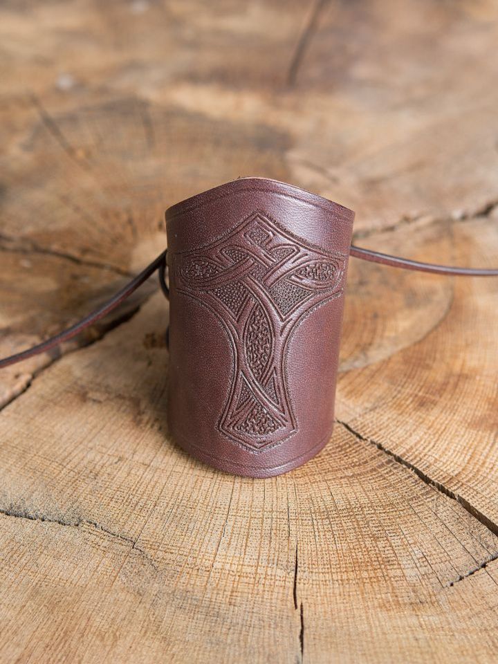 Brassards en cuir Marteau de thor marron