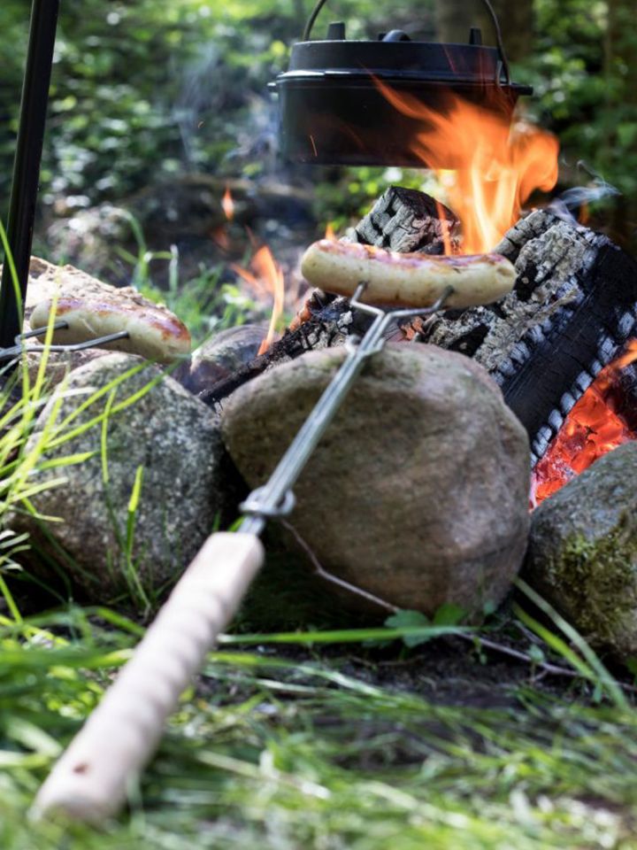 Brochette droite pour feu de camp