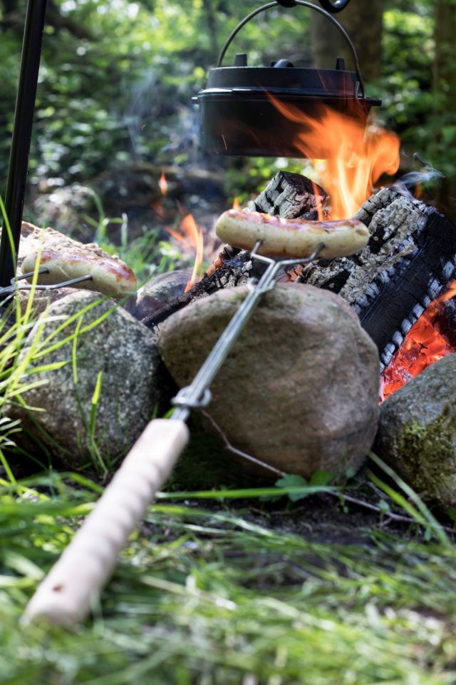 Brochette droite pour feu de camp