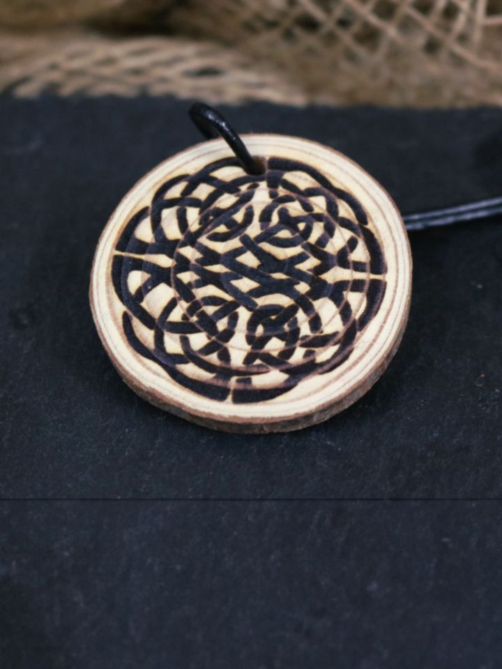 Pendentif en bois "Noeud celtique" noir