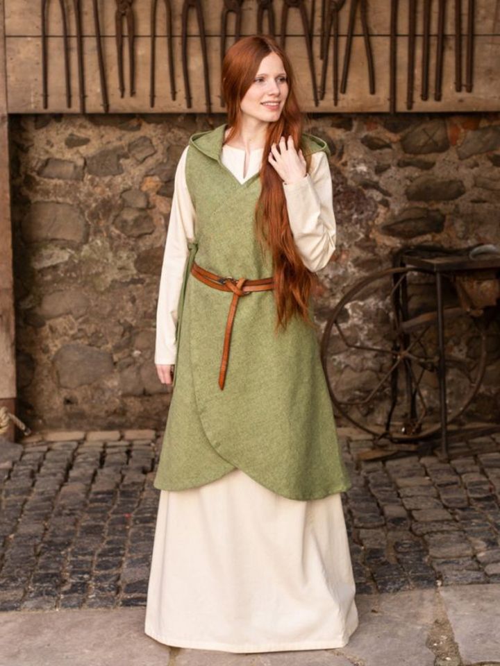 Robe portefeuille Runa, en vert S/M