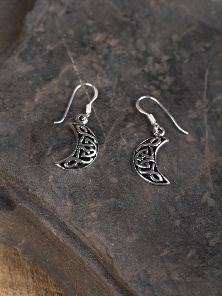 Boucles d'oreilles lune, en argent