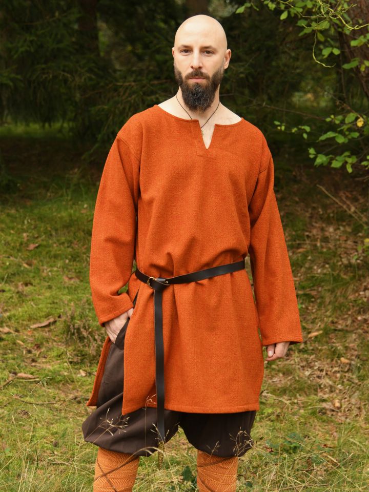 Tunique en laine sergée orange