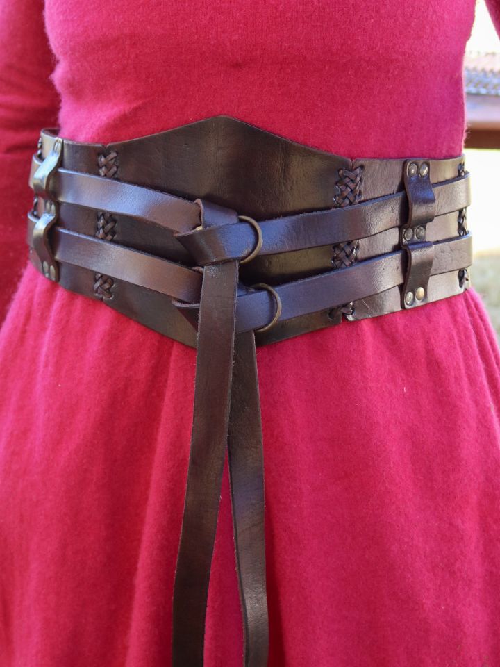 Large ceinture double marron, unisexe XXL