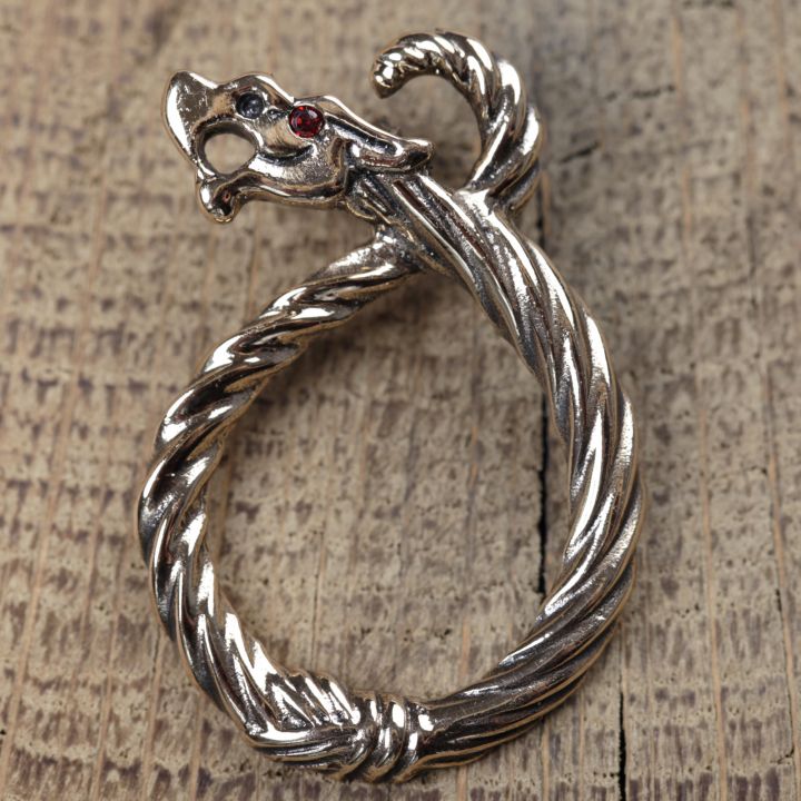 Pendentif dragon ½il de rubis bronze