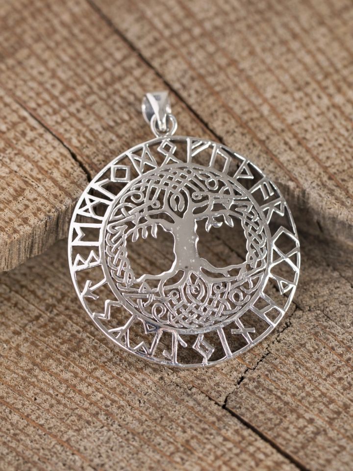 Pendentif Arbre de vie et Runes Futhark