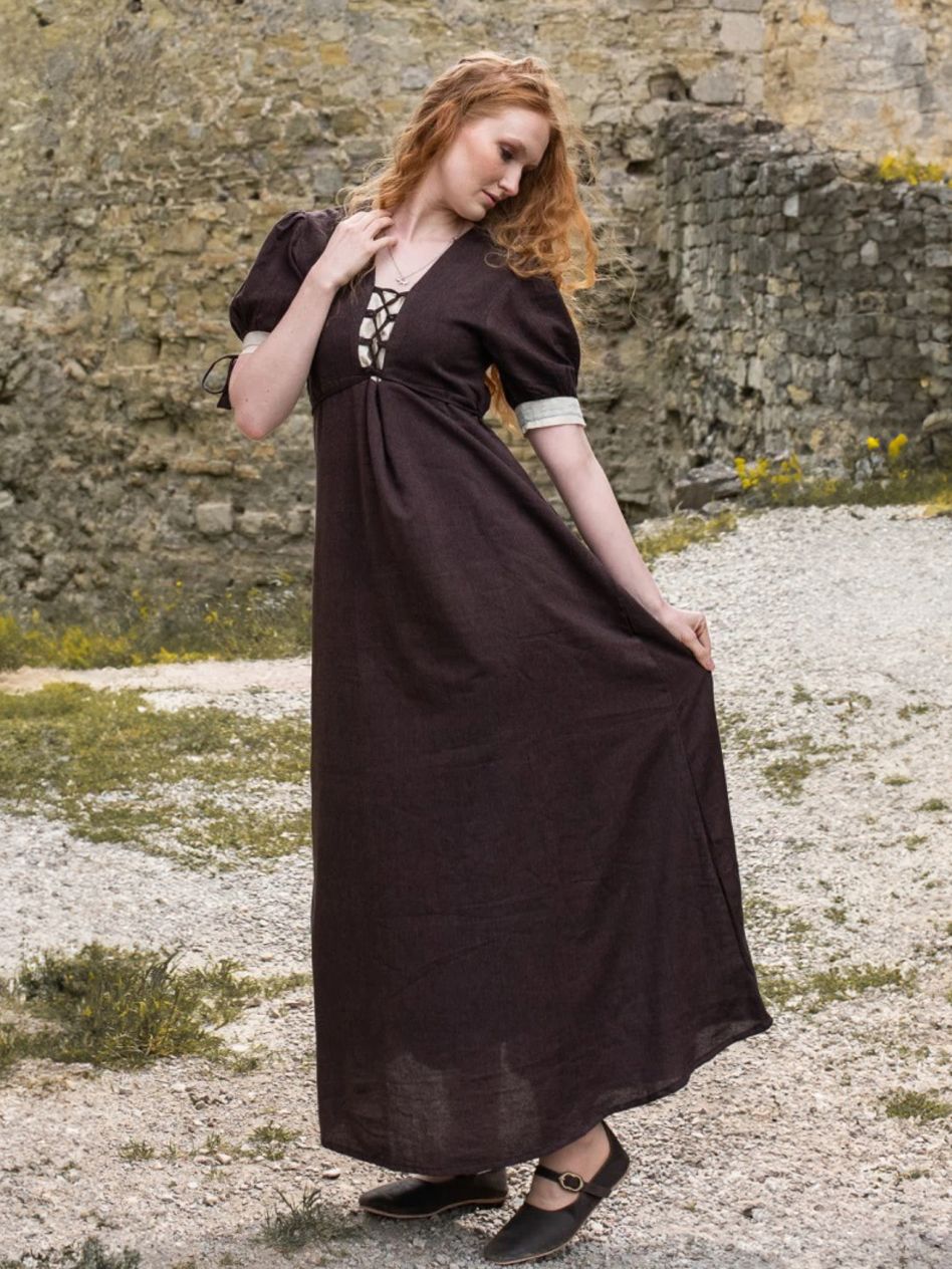 Robe d ete marron La boutique medievale