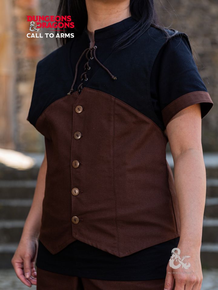 Gilet sans manche à capuche noir et marron Dungeons & Dragons S 2