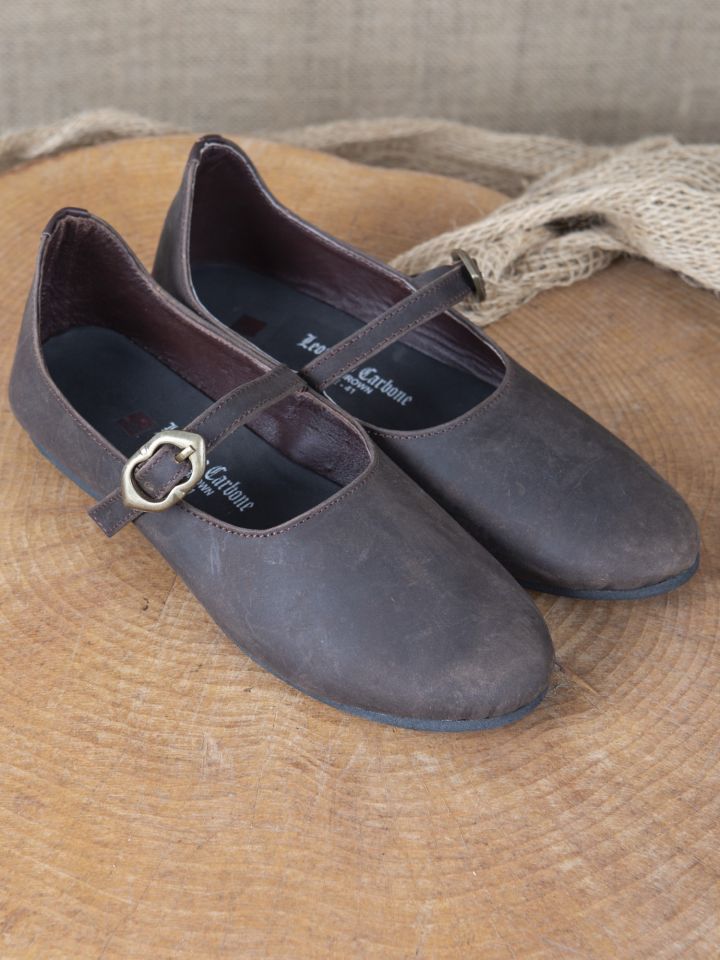 Chaussures médiévales Rieke en nubuck marron 2