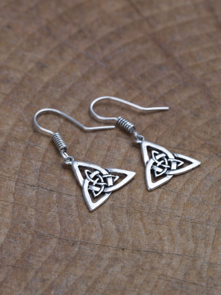 Boucles d'oreilles noeud celtique en bronze plaqué argent 2