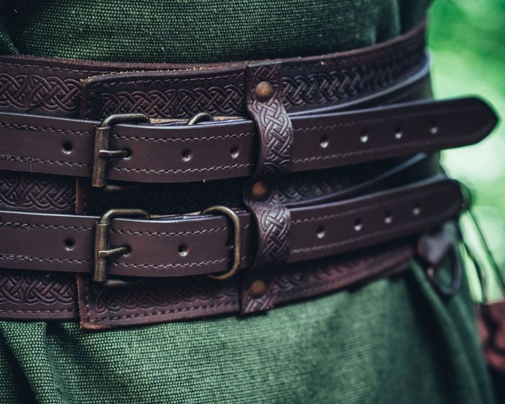 Ceinture Viking avec gaufrage brun foncé 120 cm 2