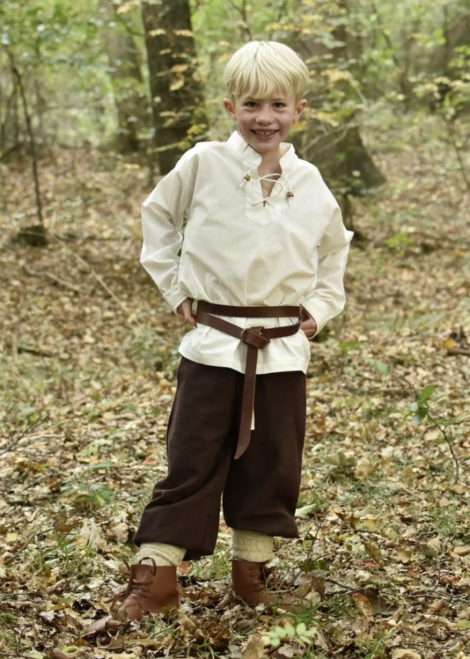 Chemise médiévale pour enfant, en écru 146 2