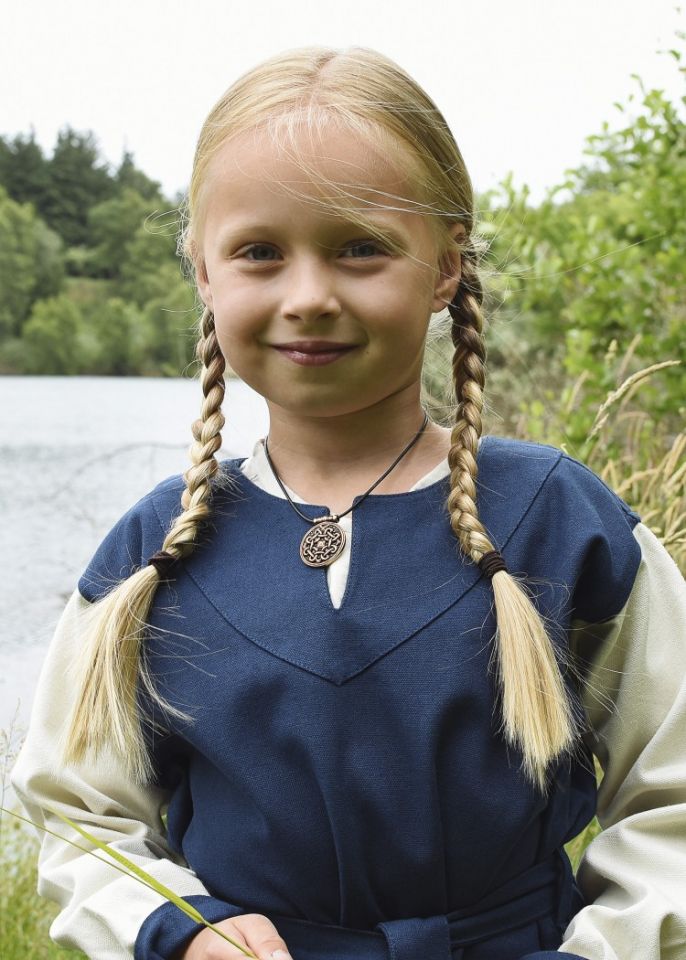 Robe Viking pour enfant, bleue/écrue 164 2