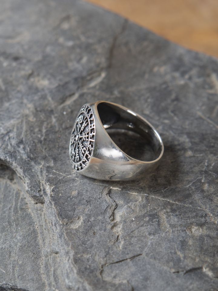 Bague boussole Viking en argent 66 2