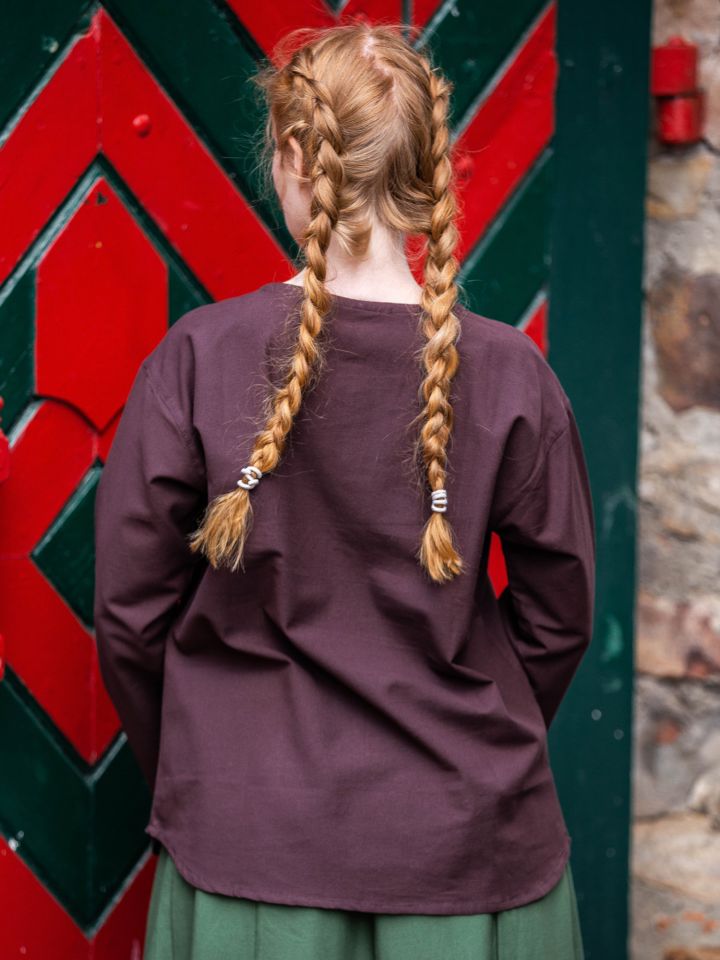 Blouse marron à manches longues 2