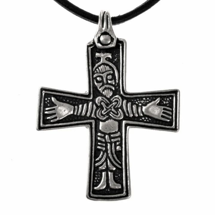 Pendentif croix viking - argenté 2