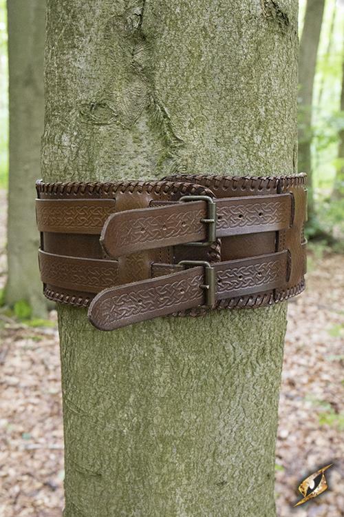 Ceinture double noeud celtique en marron 2