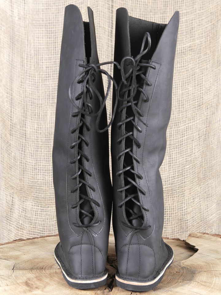 Bottes poulaines en nubuck, noires 2