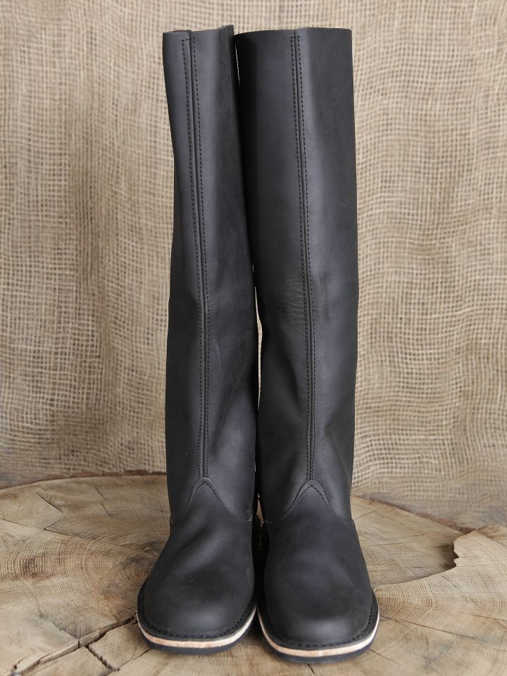 Bottes hautes en nubuck, noires 2